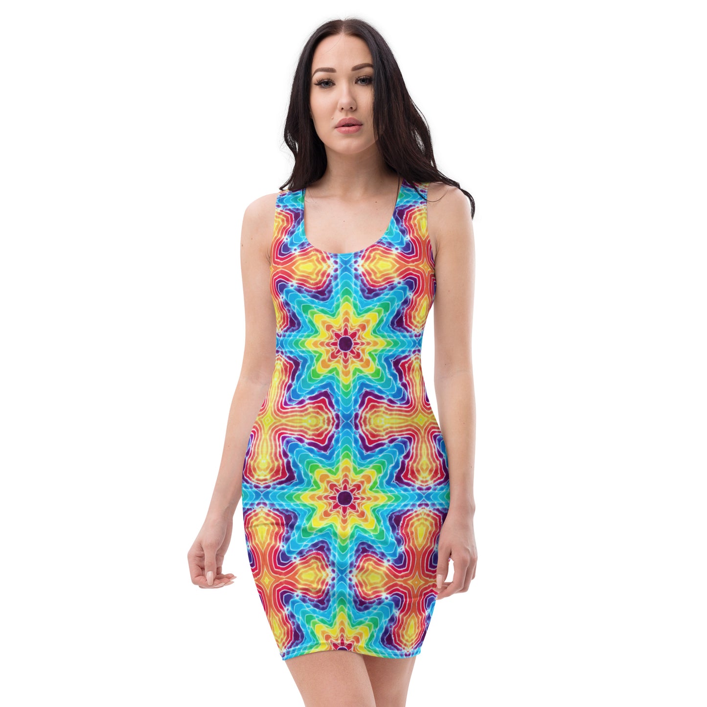 Tie Dye Print Bodycon Dress