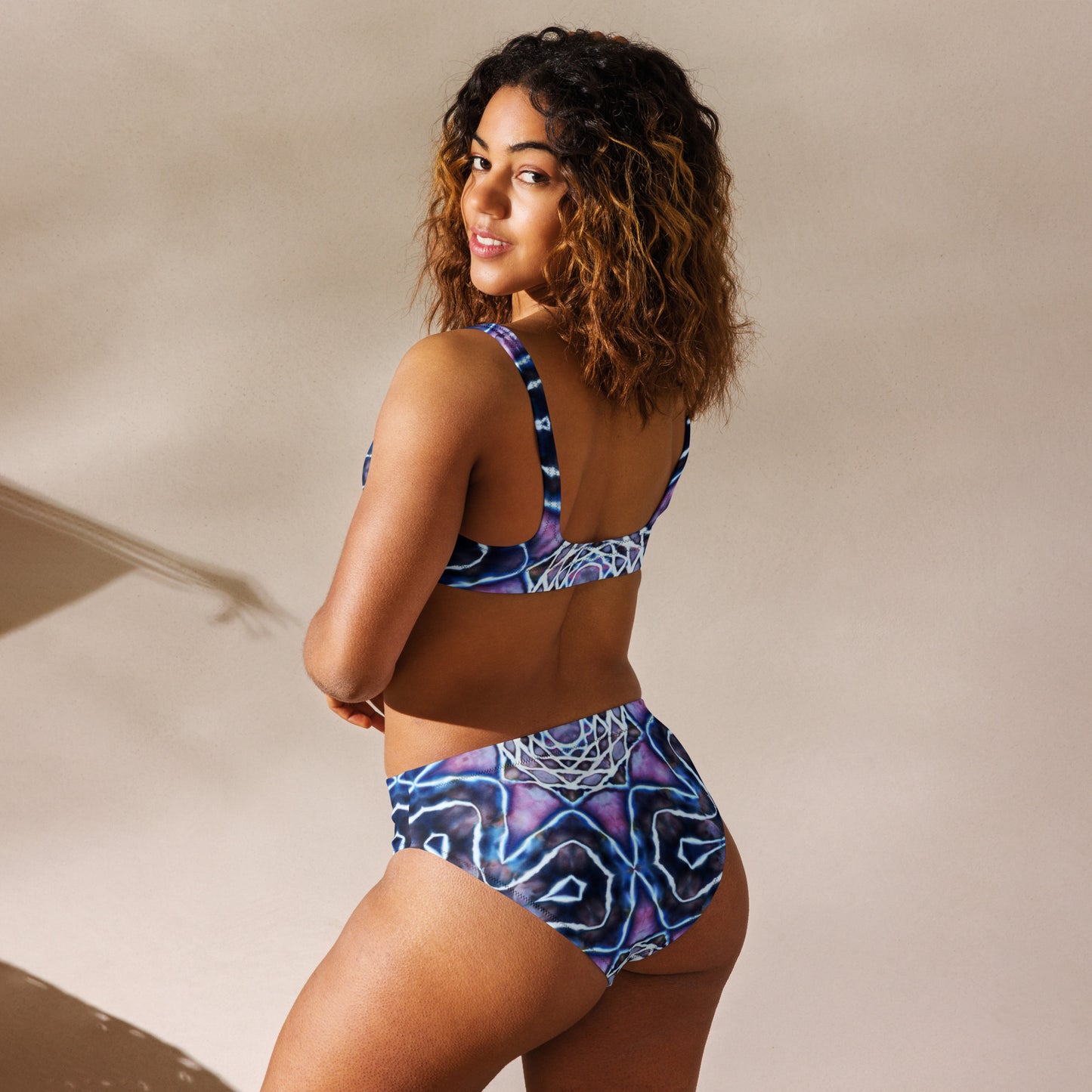 Tie Dye Print High-Waisted Bikini