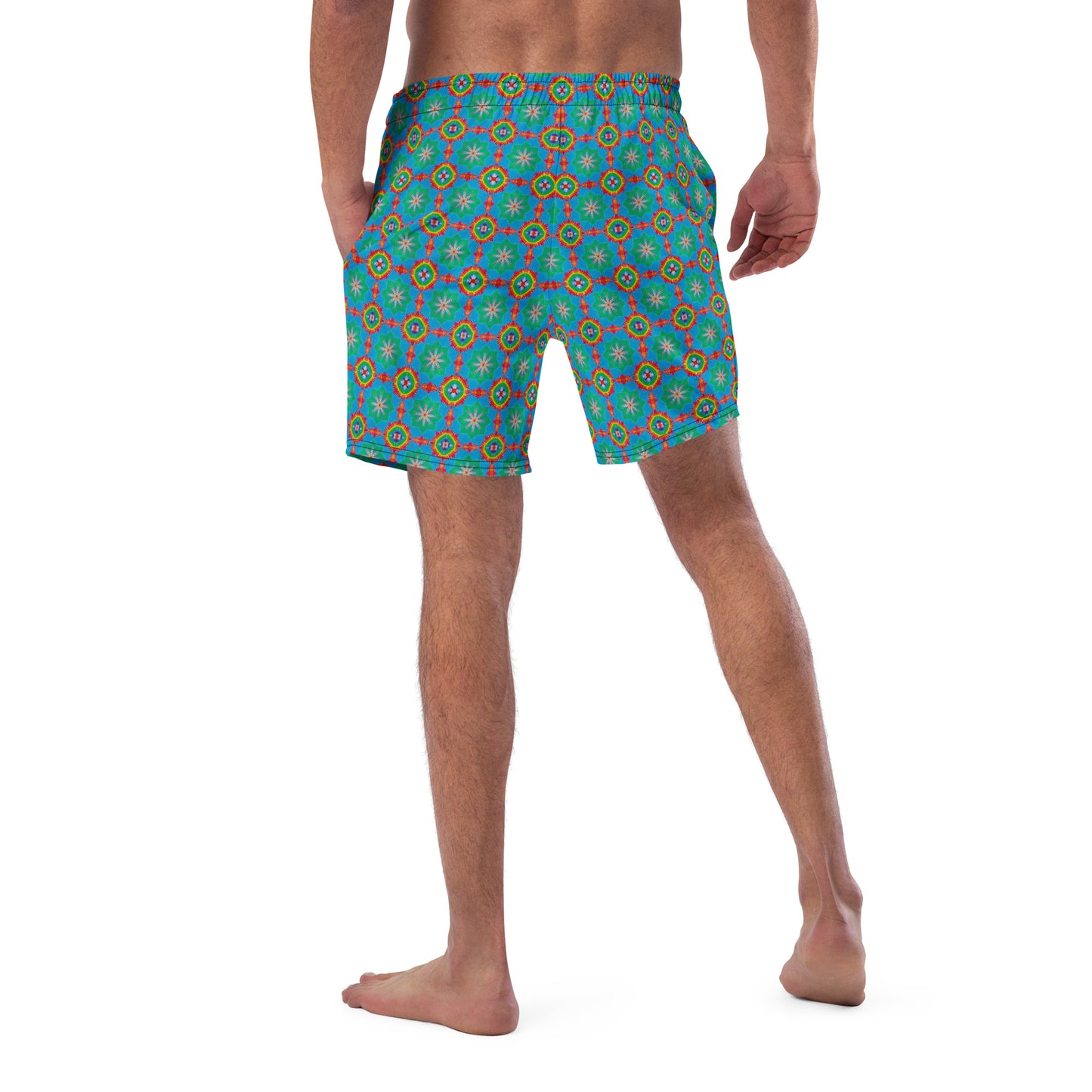 Tie Dye Print Swim Trunks