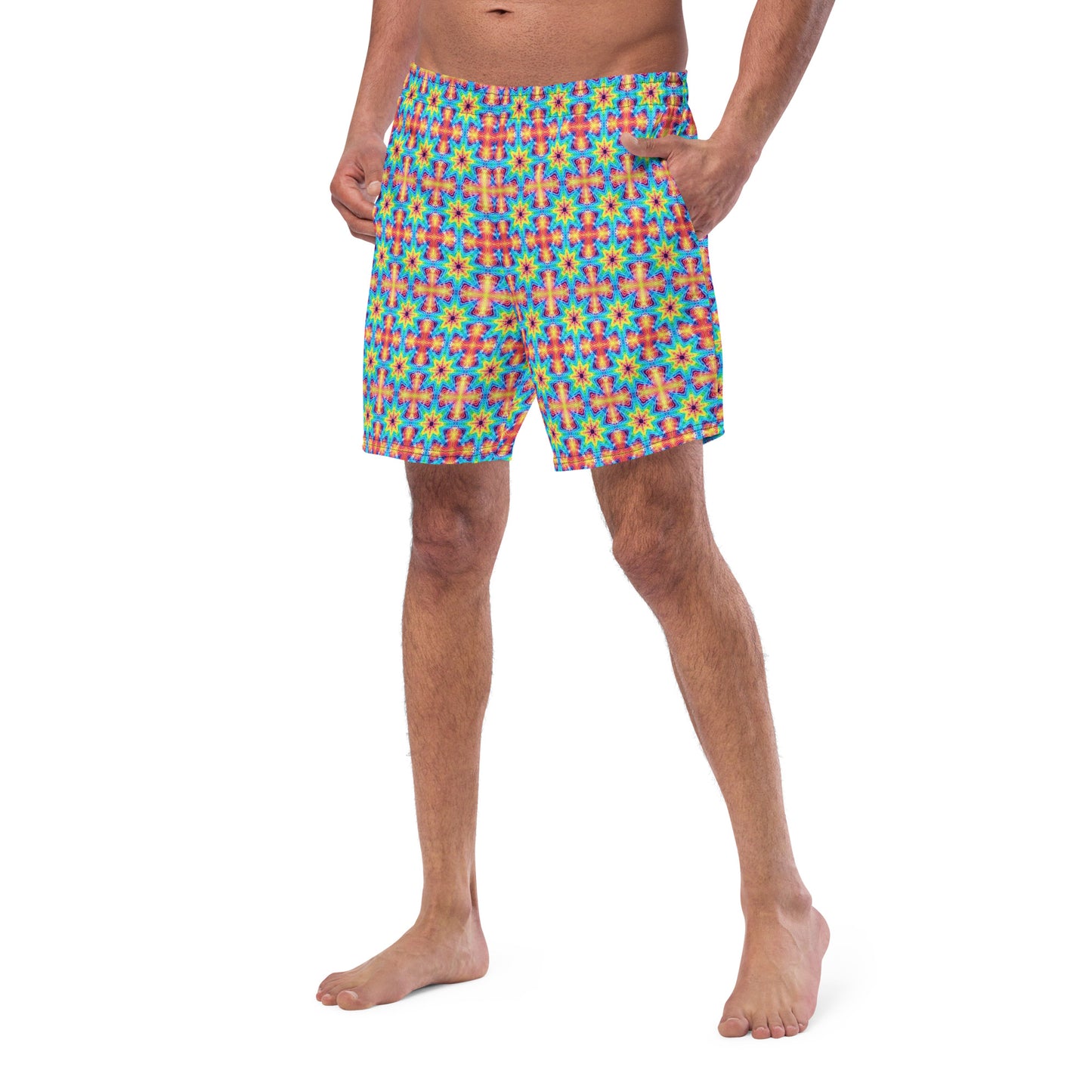 Tie Dye Print Swim Trunks