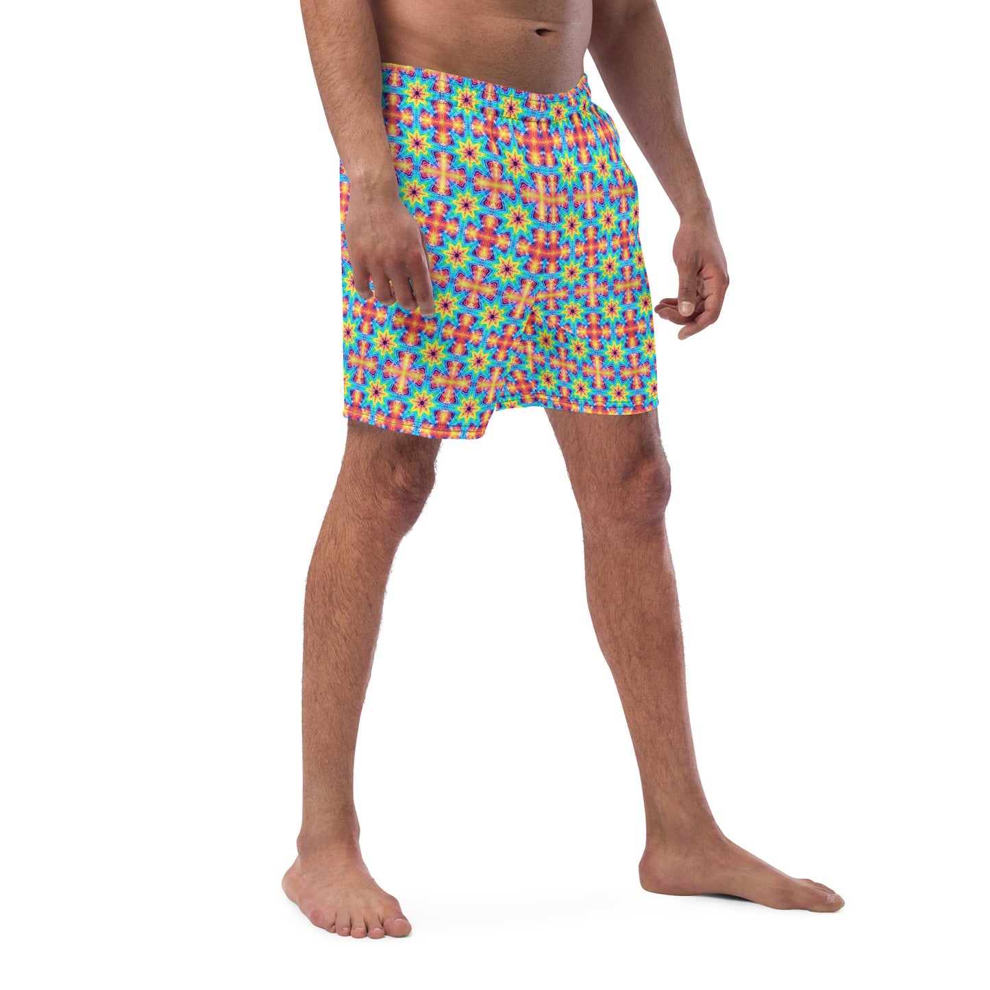 Tie Dye Print Swim Trunks