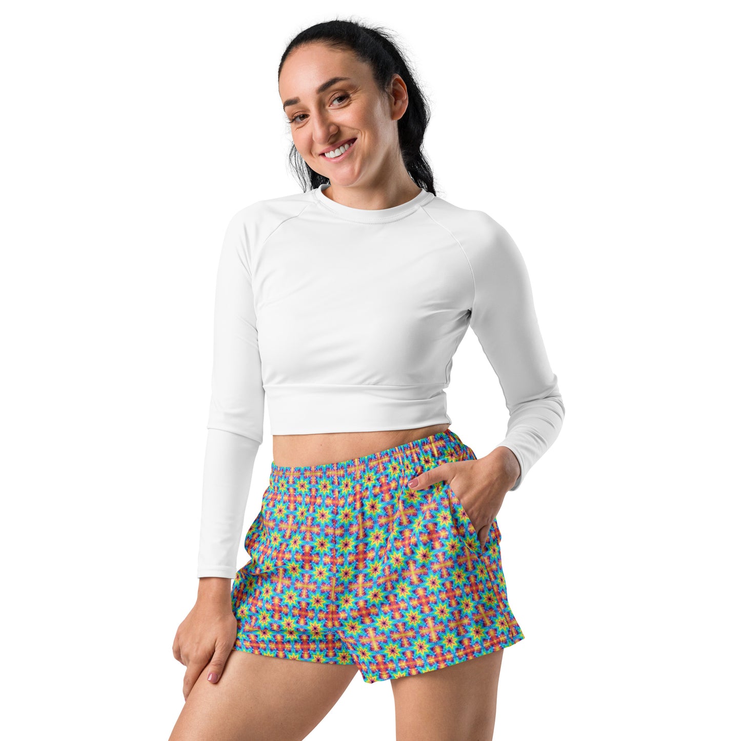 Tie Dye Print Women’s Athletic Shorts