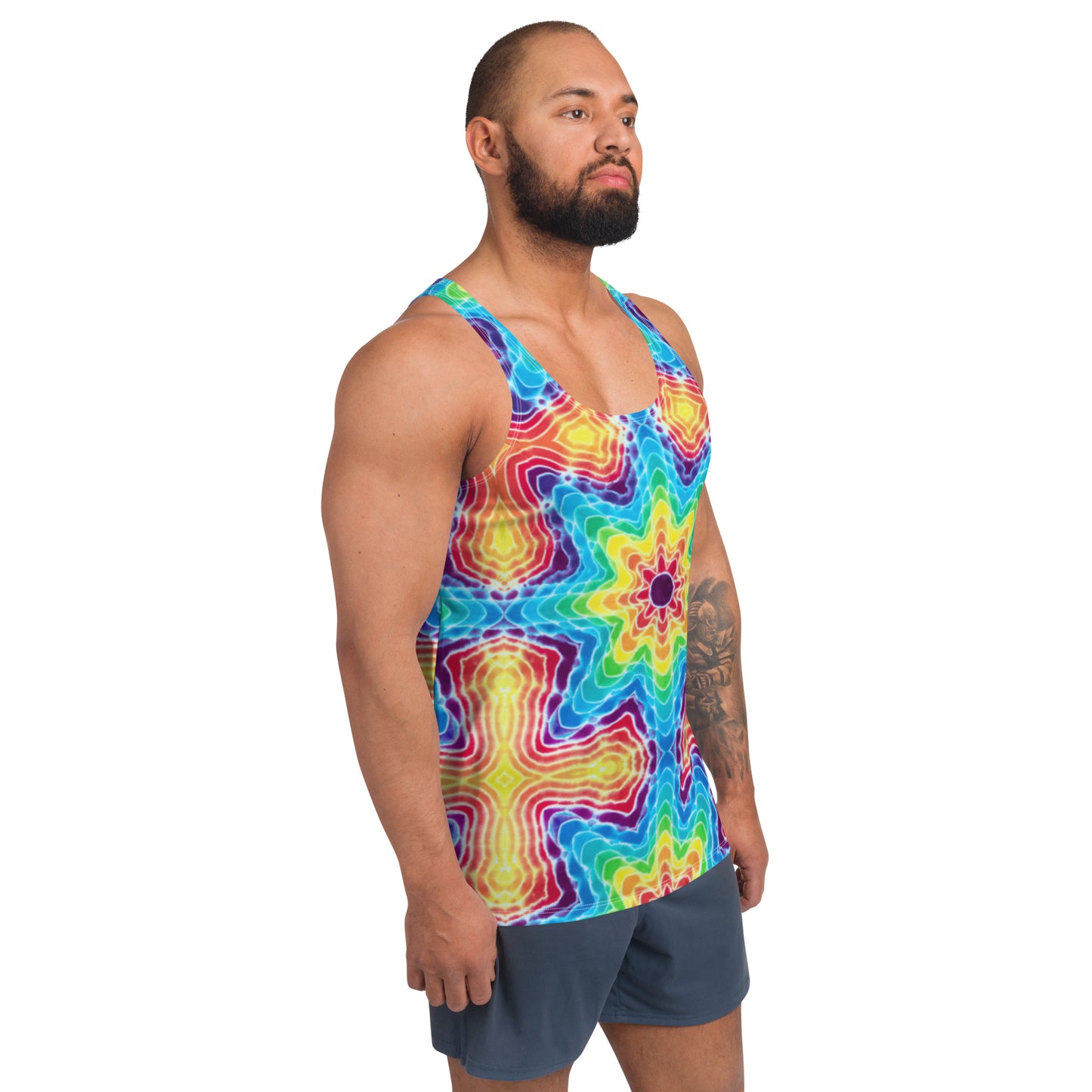 Tie Dye Print Men's Tank