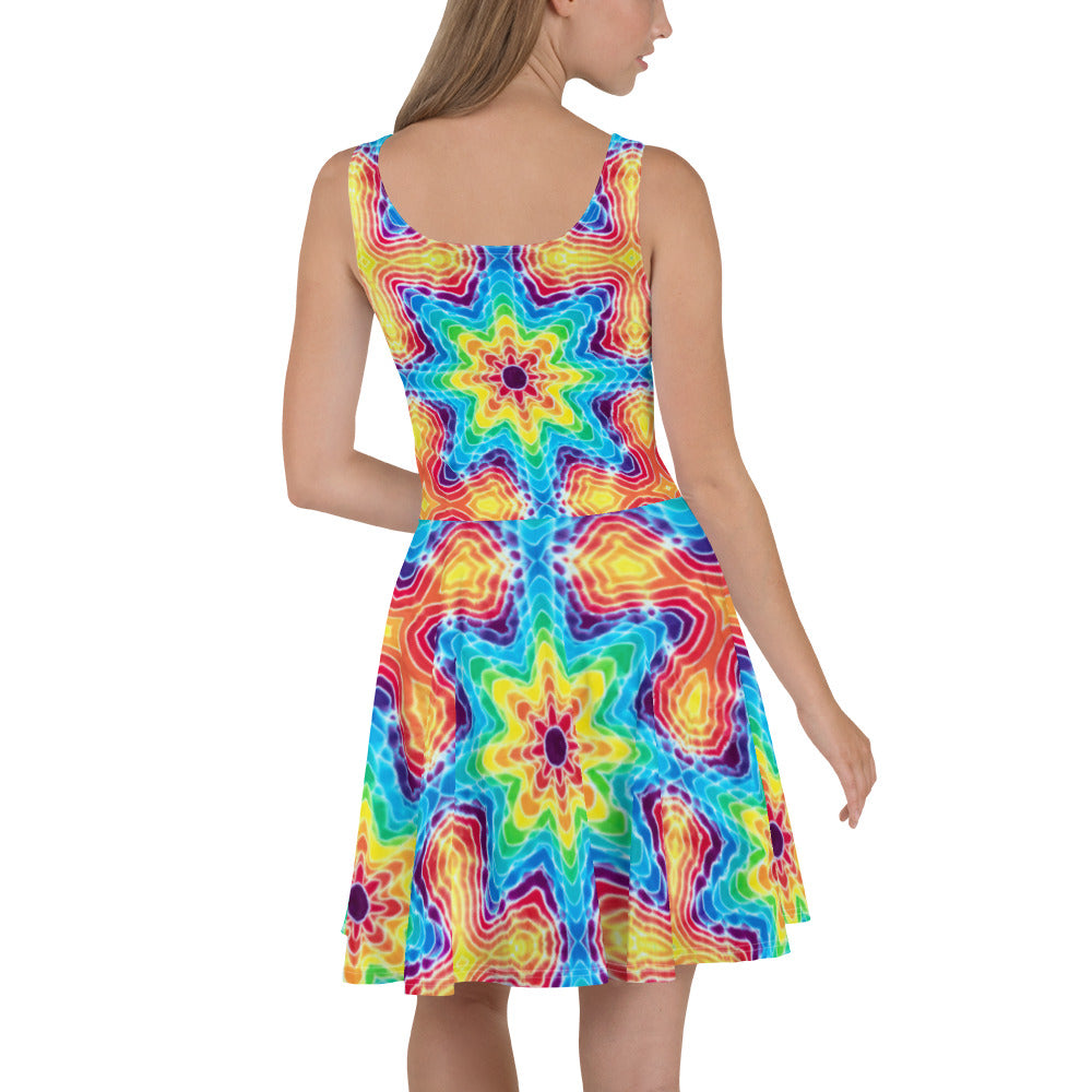 Tie Dye Print Skater Dress