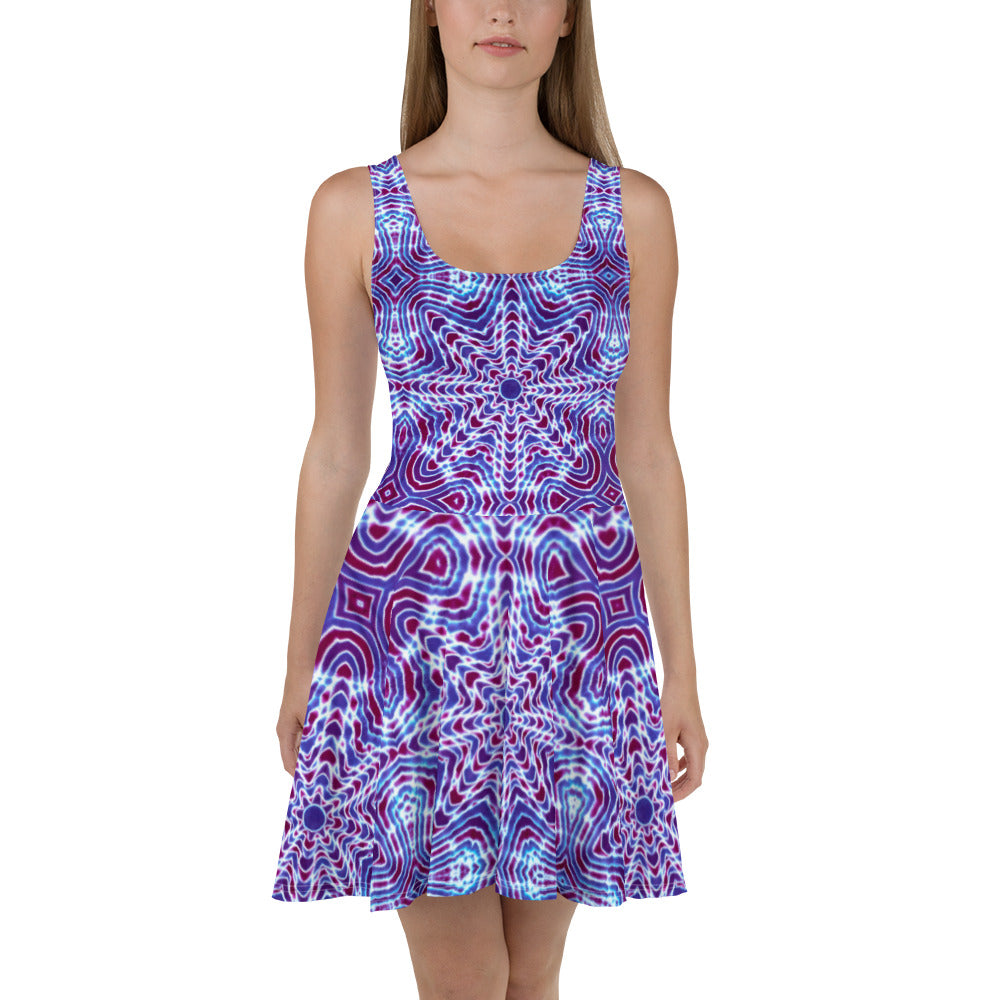 Tie Dye Print Skater Dress