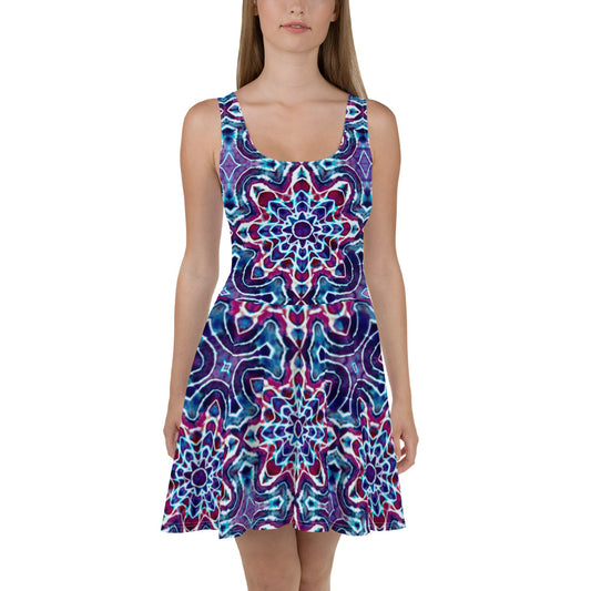 Tie Dye Print Skater Dress