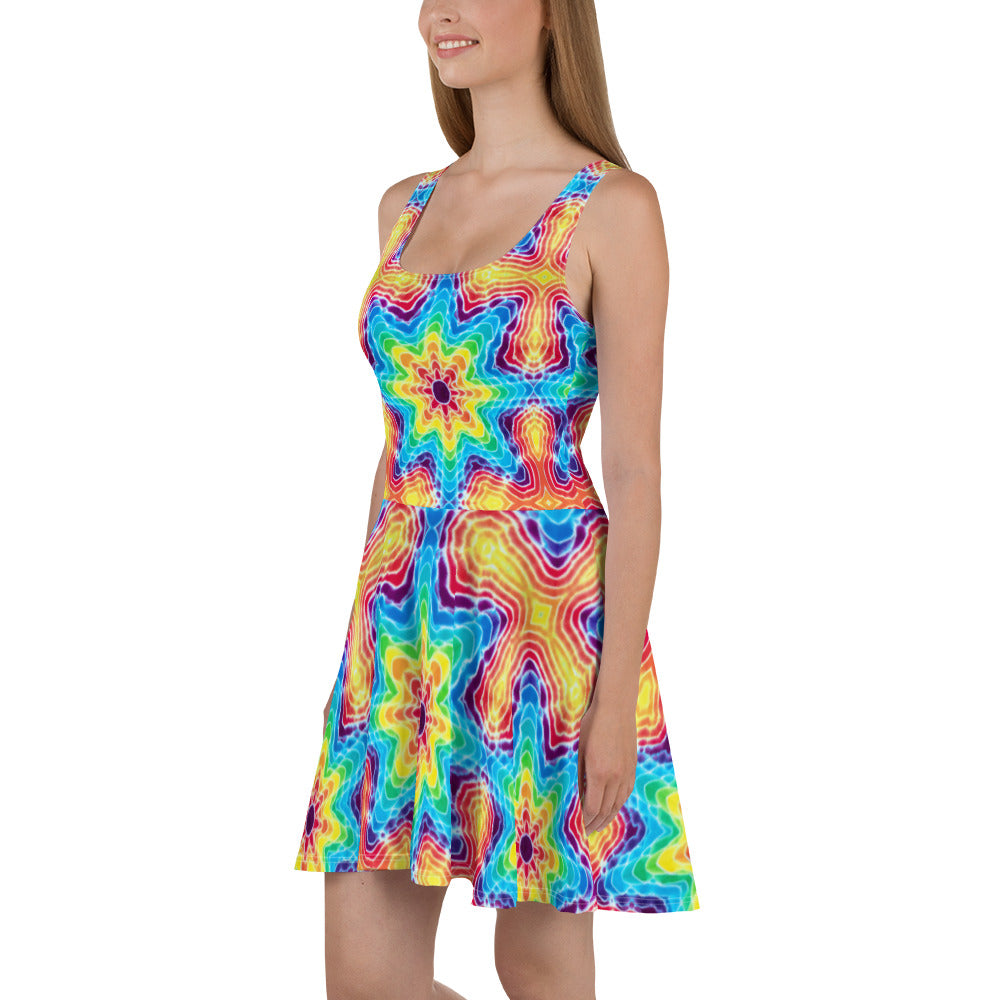 Tie Dye Print Skater Dress