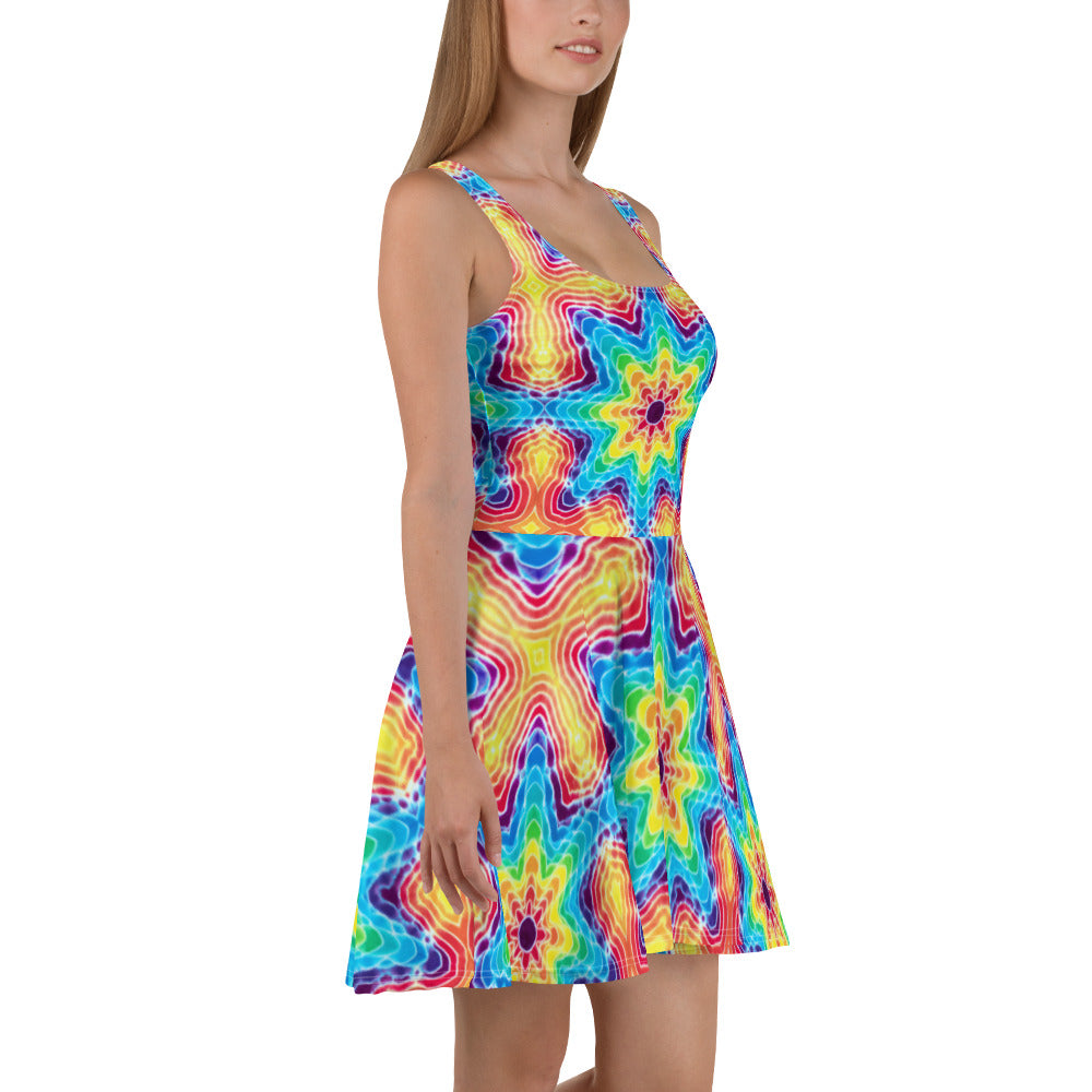 Tie Dye Print Skater Dress